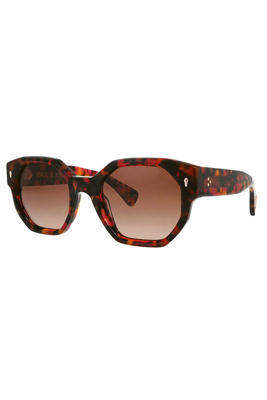 Lunettes de soleil rectangulaires écaille brun