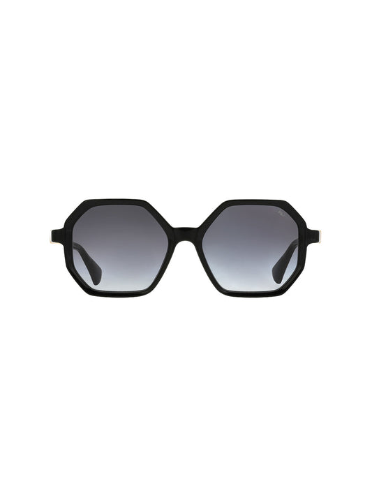 Lunettes de soleil carrées - noir brillant