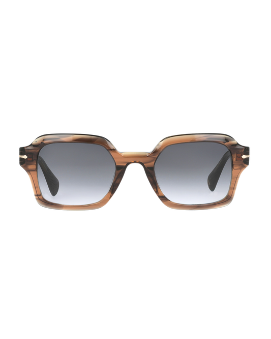 Lunettes de soleil rectangle - écaille abricot