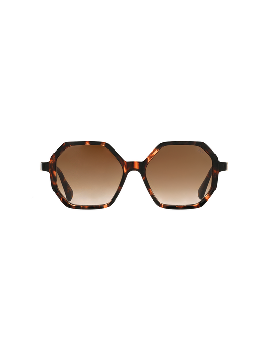 Lunettes de soleil carrées en acétate - écailles mouchetées